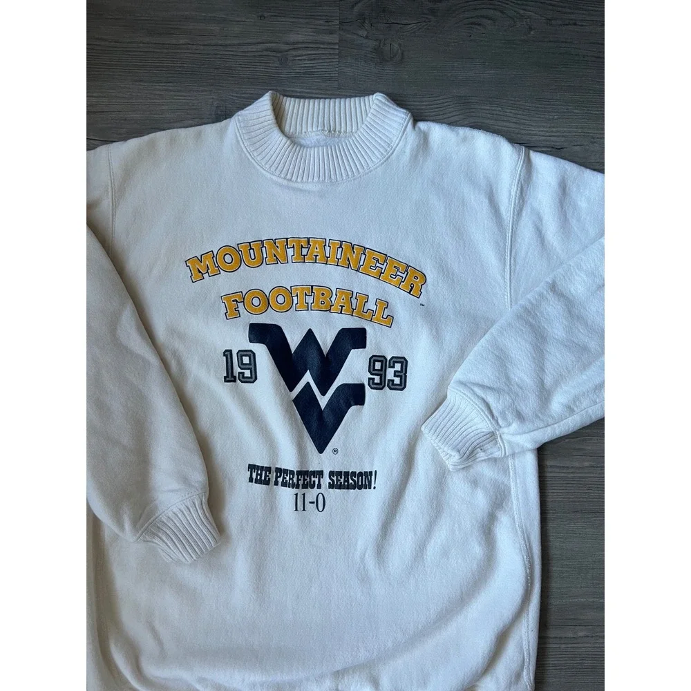 VTG Nutmeg Mills Men's West Virginia Mountaineers Football 1993 Sweater Size XL